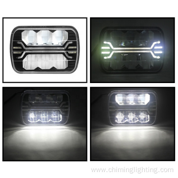 7inch 5'*7 inch 12-24V high low beam with white position Rectangular LED Headlight 7x6 Headlamp for Jeep car YJ Cherokee XJ